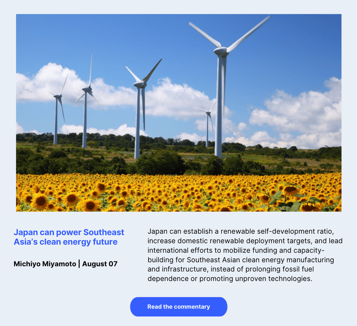 Japan can power Southeast Asia's clean energy future