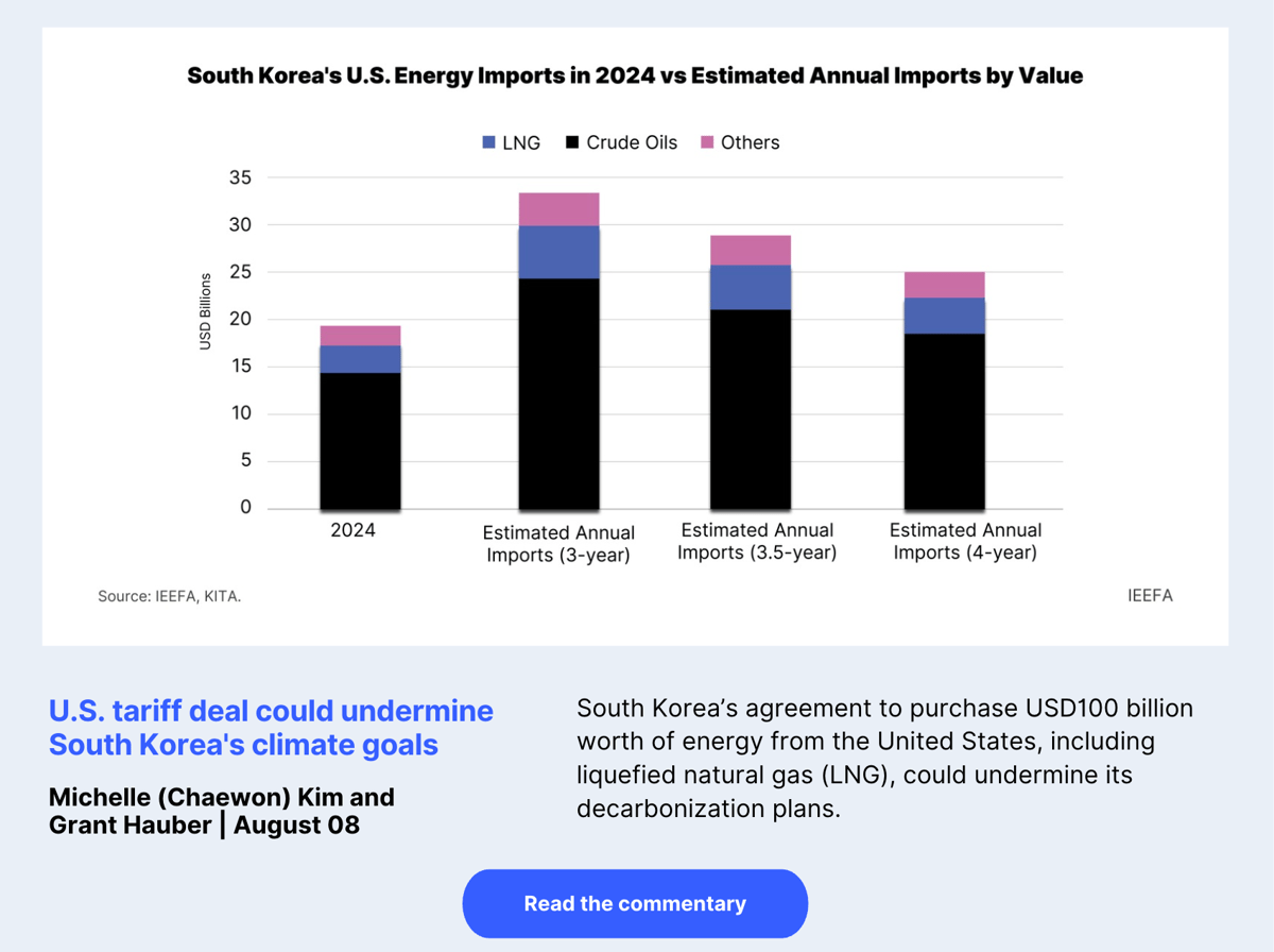 U.S. tariff deal could undermine South Korea's climate goals