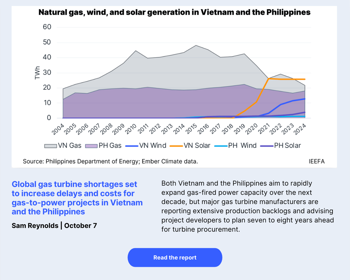Global gas turbine shortages add to LNG challenges in Vietnam and the Philippines
